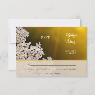 Queen Anne's lace wildflower country wedding RSVP Card