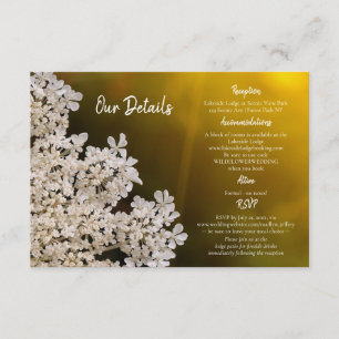 Queen Anne's Lace wildflower wedding details Enclosure Card