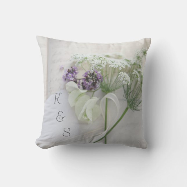 Queen Anne's lace with script Cushion (Front)