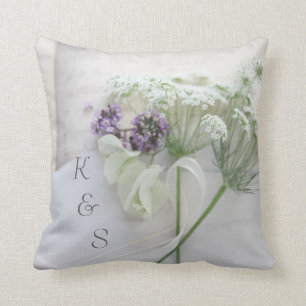 Queen Anne's lace with script Cushion