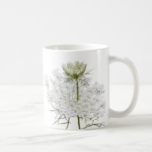 Queen Ann's Lace On White Coffee Mug