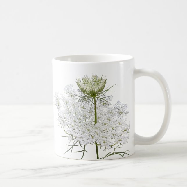 Queen Ann's Lace On White Coffee Mug (Right)