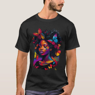 Queen Art Painting Butterfly Afro Cute T-Shirt