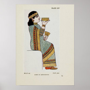 Queen Assur-Bani-Pal Ancient Assyrian Costume Poster
