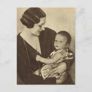 Queen Astrid of Belgium with Prince Albert Postcard