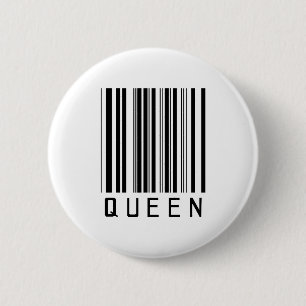 Queen Bar Code 6 Cm Round Badge