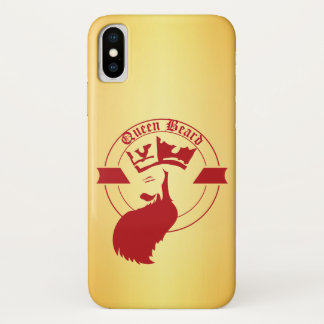Queen Beard Emblem on Gold iPhone X Case