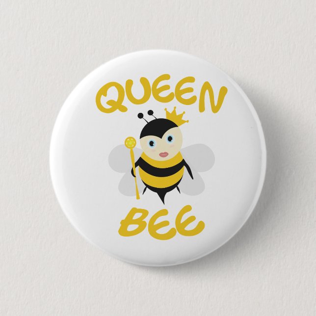 Queen Bee 6 Cm Round Badge (Front)