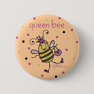 Queen Bee 6 Cm Round Badge