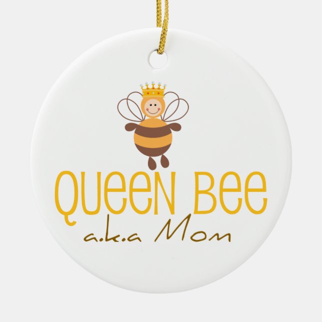 Queen Bee AKA Mum Ceramic Tree Decoration (Front)