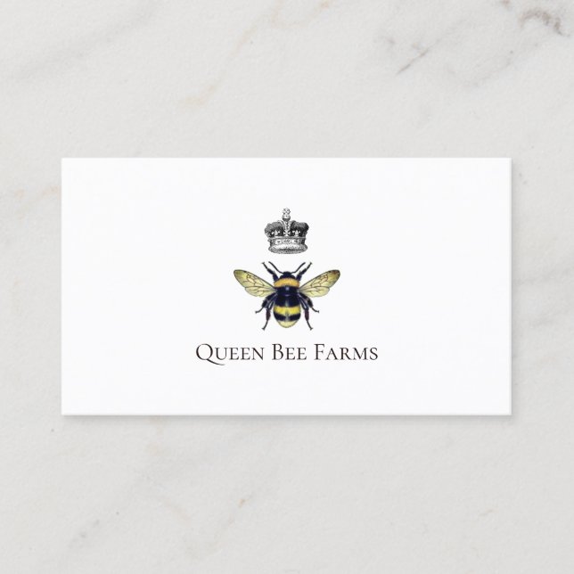 Queen Bee And Crown Farm Beekeeping Apiary Business Card (Front)