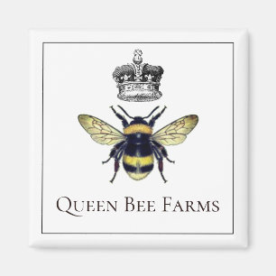Queen Bee And Crown Farm Or Apiary Magnet