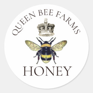 Queen Bee And Regal Crown Honey Labels