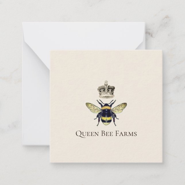 Queen Bee Apiary Farm Honey Products Thank You Card (Front)
