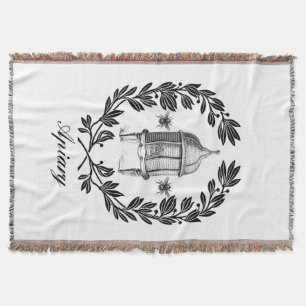 Queen Bee Apiary Theme Throw Blanket