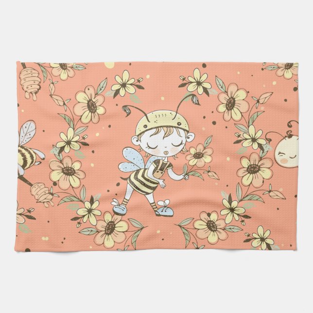 Queen Bee Art Tea Towel (Horizontal)