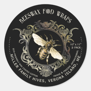 Queen Bee Beekeeper's Beeswax Food Wrap Labels