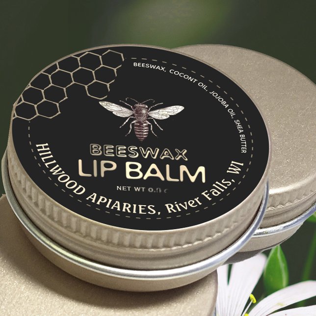 Queen Bee Beeswax Lip Balm Label Honeycomb         (Creator Uploaded)