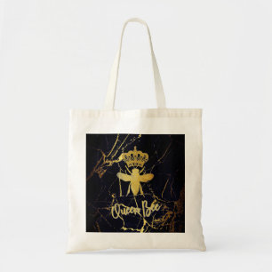 QUEEN BEE Black & Gold Marble TOTE BAG