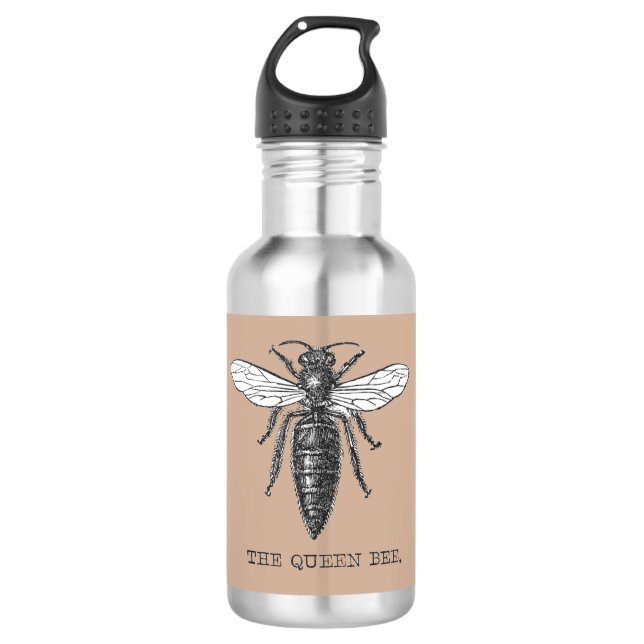 Queen Bee Bug Insect Antique Illustration 710 Ml Water Bottle (Front)