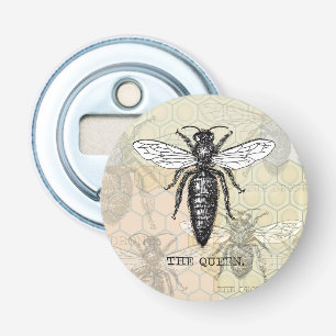 Queen Bee Bug Insect Antique Illustration Bottle Opener