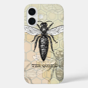 Queen Bee Bug Insect Antique Illustration iPhone 16 Case