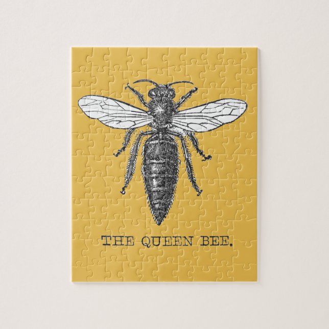 Queen Bee Bug Insect Antique Illustration Jigsaw Puzzle (Vertical)