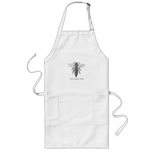 Queen Bee Bug Insect Antique Illustration Long Apron