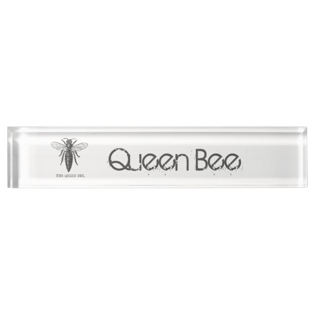 Queen Bee Bug Insect Antique Illustration Nameplate (Front)
