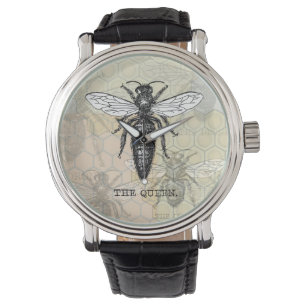 Queen Bee Bug Insect Antique Illustration Watch