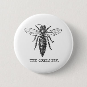 Queen Bee Bug Insect Bees Illustration 6 Cm Round Badge