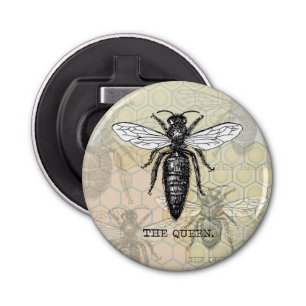 Queen Bee Bug Insect Bees Illustration Bottle Opener