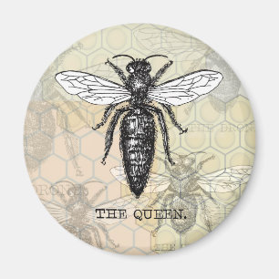 Queen Bee Bug Insect Bees Illustration Magnet