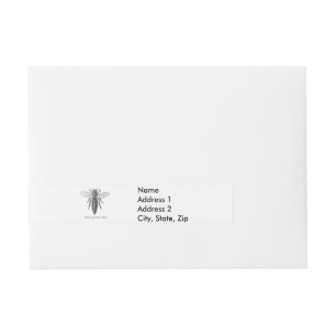 Queen Bee Bug Insect Bees Illustration Wraparound Address Label