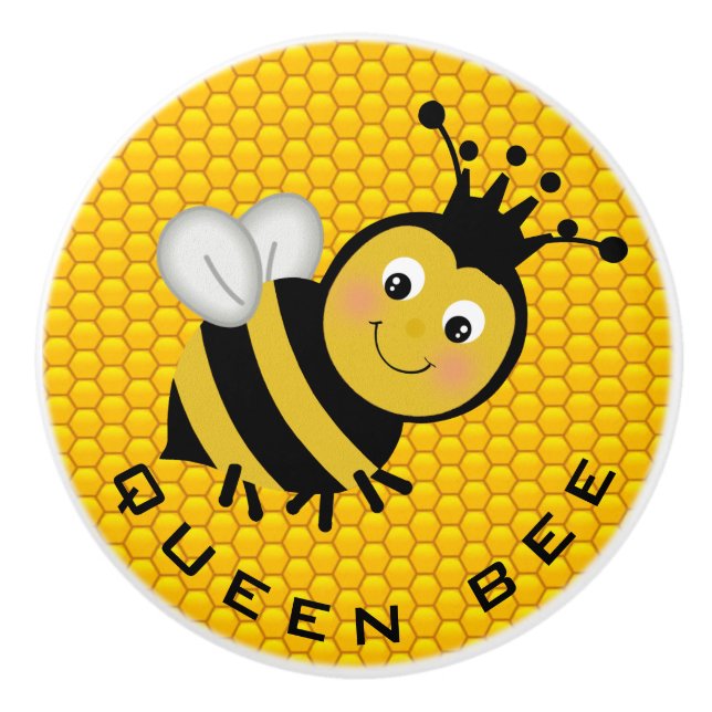 Queen Bee Ceramic Knob (Front)