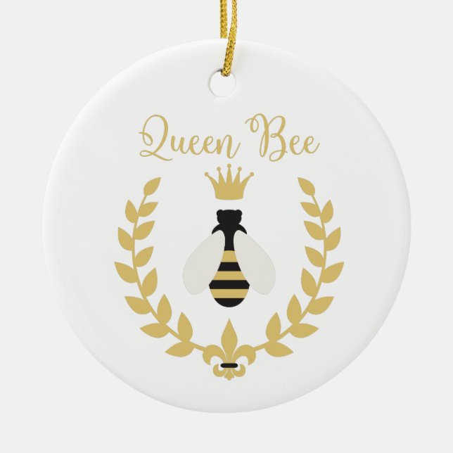 Queen Bee Ceramic Ornament (Front)