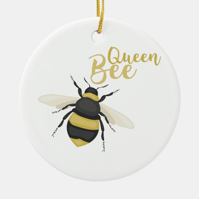 Queen Bee Ceramic Ornament (Front)