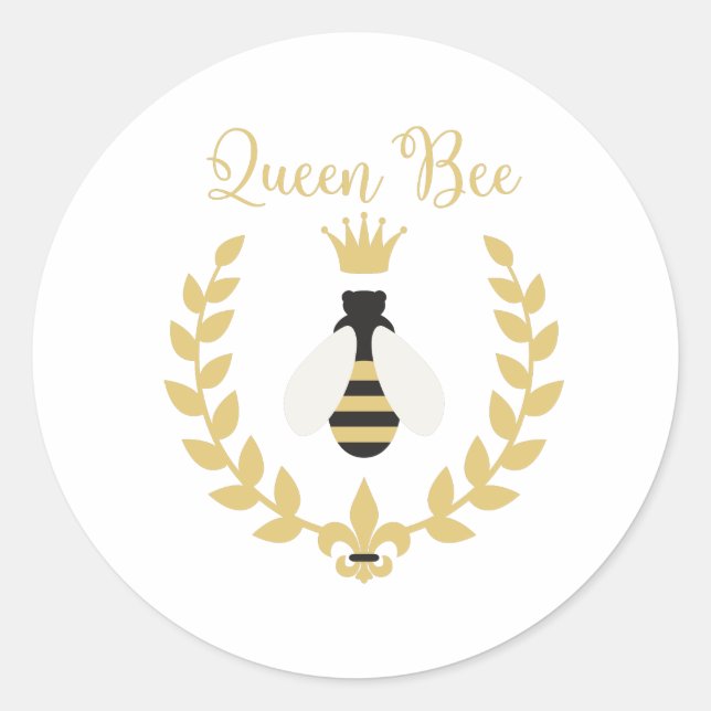 Queen Bee Classic Round Sticker (Front)