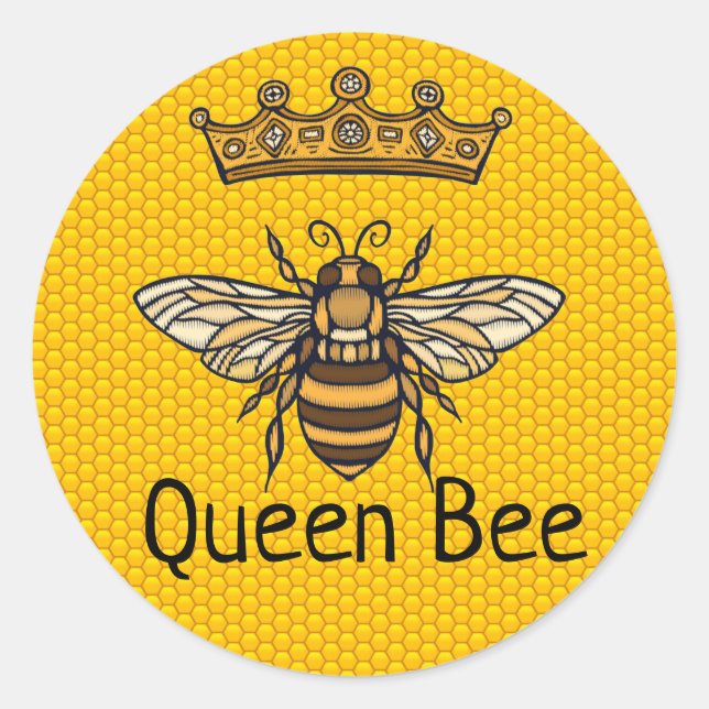 Queen Bee Classic Round Sticker (Front)
