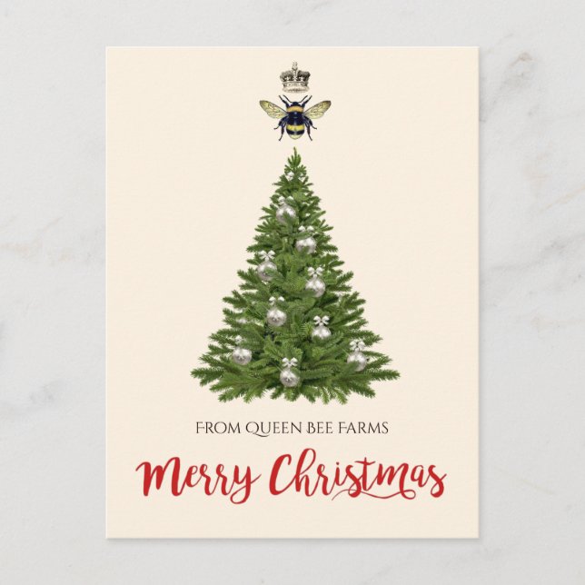 Queen Bee Crown Apiary Beekeeper Business Holiday Postcard (Front)