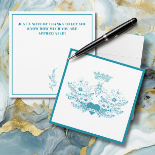 Queen Bee Crown Bee Teal Thank You Card