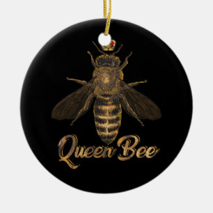 Queen Bee Crown Beekeeping Honey Lover Bee Keeper  Ceramic Ornament