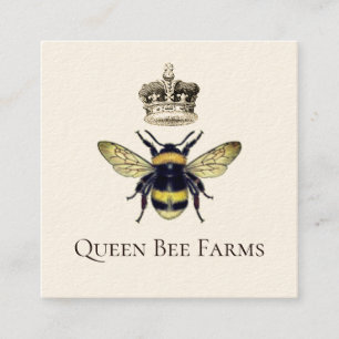 Queen Bee Crown Farm Apiary Square Business Card
