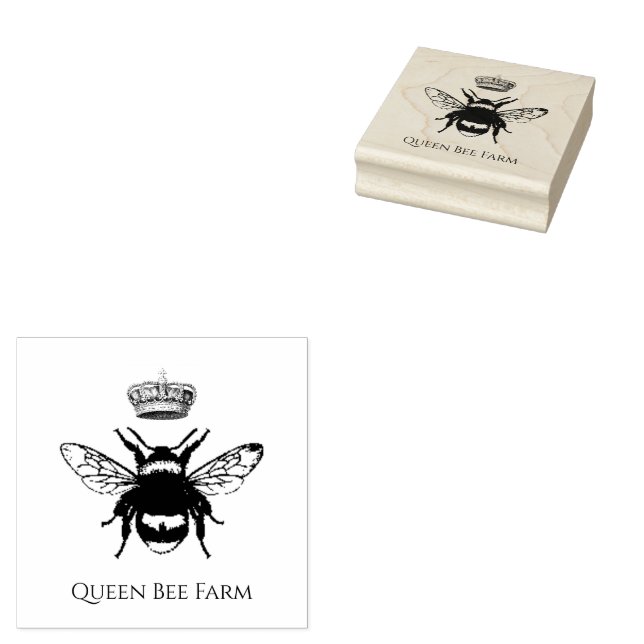 Queen Bee Crown Farm Or Apiary Rubber Stamp (Stamped)