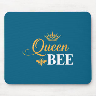 Queen bee crown script feminine nature insect love mouse pad