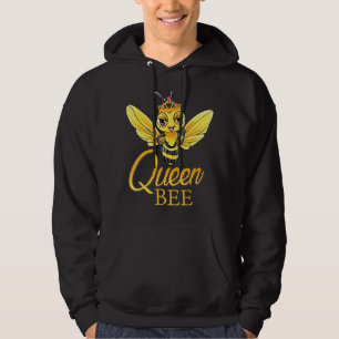 Queen Bee Crown Women Girls Honey Bee Hive Beekeep Hoodie