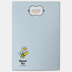 Queen Bee Cute Bumble Bee with Crown Personalised Post-it Notes