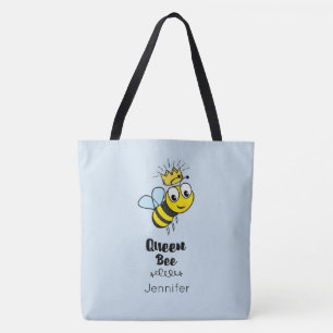 Queen Bee Cute Bumble Bee with Crown Personalised Tote Bag
