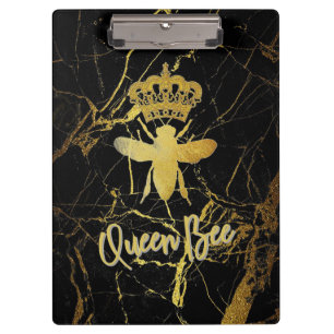 QUEEN BEE Cute Clipboard Gold & Black best seller