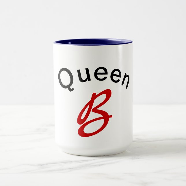 Queen Bee funny alphabet b humour design coffee Mug (Center)